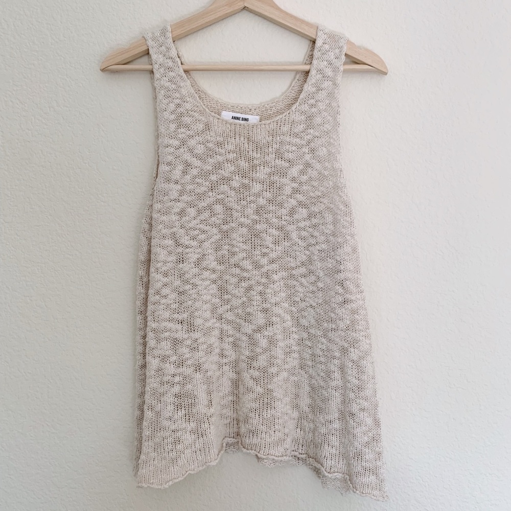 Anine Bing cream nubby knit tank